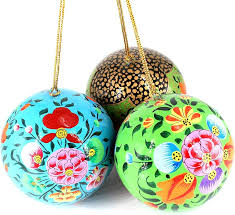 Buy A. Peer Kashmiri Christmas Balls Ornaments, Handcrafted ...