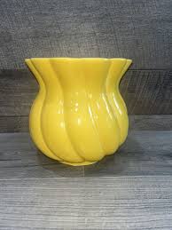 Vintage California Art Pottery Vase Jardinière Mustard ...