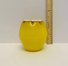 Vintage 1970's Fenton Robert Barber 5” Rose Bowl Yellow ...