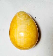 Marble Polished Stone Egg Deep Yellow White Painted Black ...