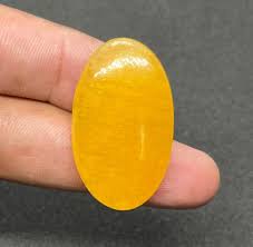 Orange Calcite Gemstone Cabochon: Natural Oval Stone, 53 ...