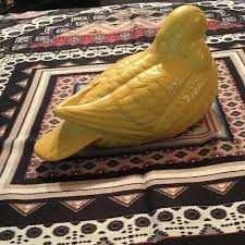 Vintage Yellow Figural Ceramic Dove Pigeon Bird Handmade USA ...