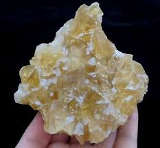 Honey Amber Yellow Calcite 100mm 435g, Natural Mineral ...