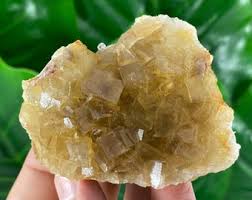 Yellow Fluorite With Pyrite From Spain,mineral Specimen ...