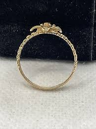 VINTAGE HANDMADE Solid 14K Yellow Gold FLOWER Ladies Ring 1.8gr. Size 6.5 | eBay
