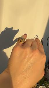 Vintage Estate 18K Yellow Gold Diamond and Sapphire Geometric Cocktail Ring | eBay