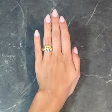 Victorian Sapphire 18 Karat Yellow Gold God Of Wind Antique Unisex Ban