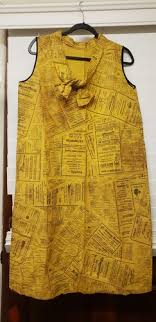 Vintage 1960's Mod Pop Art Paper Mini Dress Yellow Pages ...
