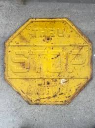 Antique Vintage Old RR Railroad Sign Embossed Cat Eye Porcelain Stop Street Sign Garage Man Cave for Sale in Montebello, CA - OfferUp