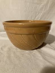 Vintage Antique Stoneware Yellow Ware Pottery Ware Tan Mixing Bowl McCoy Hull? | eBay