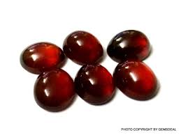 Natural Hessonite Garnet Cabochon: Reddish Oval Gemstone ...