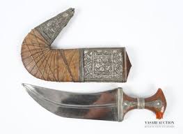 Jambiya (Yemeni dagger), 21.5 cm curved blade, horn handle w - Lot 190