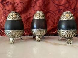 3 Vintage Industria Alpaca Argentina Tea Yerba Mate Gourd ...