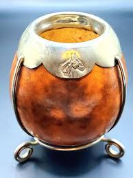 Argentinean Bombilla Yerba Mate Gourd Cup w/Nickel Silver Embossed Horseheads | eBay