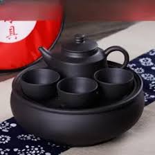 Handmade China Travel Tea Set with Purple Sand Cup, Ceramic ...