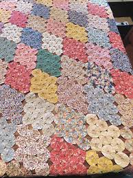 Antique yoyo quilt feedsack | eBay