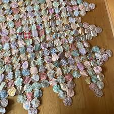 Vintage 1950s Handmade Yo Yo Quilted Style Doily 16” X 12 ...