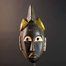 African Guro Sun Mask: Vintage Tribal Wood Wall Art ...