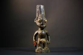 African Yoruba Figure Hand Carved Wooden Statue With Tall Hairstyle Facial Marks Red Thread Detail and Tribal Symbolic Stance Art-g4731 - Etsy