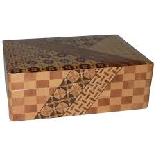 Yosegi Zaiku Marquetry Wooden Box. For Sale at Ruby Lane