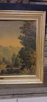 The Tetons by R. Wood – Vintage Framed Landscape Oil ...