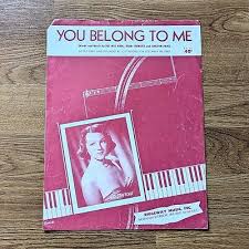 Vintage Sheet Music - 1952 You Belong To Me by P.W. King ...