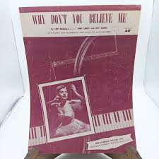 Vintage 1950s Sheet Music "why Dont You Believe Me" by Lew ...