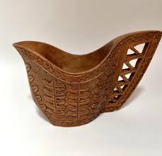 Vintage Scandinavian Hand Carved Wooden Wedding Cup(Kuska ...