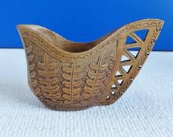 Vintage Scandinavian Wooden Carved Cup / Jug Kuska Treen ...