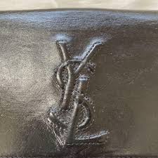 Auth Saint Laurent Be-Fold Pursee Long Wallet YSL Black ...