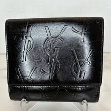 Yves Saint Laurent | Bags | Ysl Euc Black Leather Wallet ...