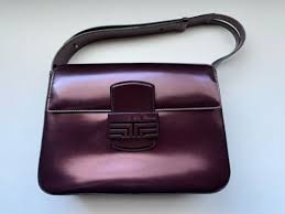 Louis Feraud Vintage Dark Red Wine Purple Handbag | eBay