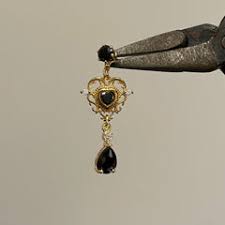 Gold cupid heart mini drop earrings – TOOFOOFEEFA