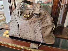 Yves Saint Laurent Women Bag Authentic Ostrich Leather | eBay
