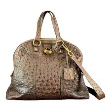 YSL Muse Rive Gauche Ostrich Bag | eBay