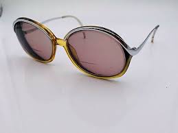 Vintage Optyl 3029 50 Green Yellow Silver Oval Sunglasses Austria FRAMES ONLY | eBay