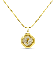 Yves Saint Laurent Vintage Hexagon Logo Pendant Necklace | Rent Yves Saint Laurent jewelry for $49/month