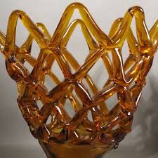 Large Italian Murano Glass Bowl with Grid Pattern from Made ...