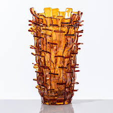 Venini Ritagli vase, amber/light pink | artedona.