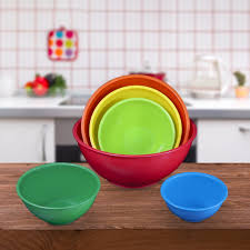ATRDTO BPA-Free Plastic Mixing Bowls, 6-Piece Nesting Set ...
