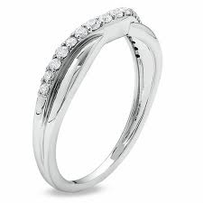 1/4 CT. T.W. Diamond Twist Contour Band in 14K White Gold ...