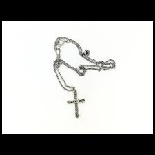 Vintage Marcasite Crucifix Pendant Chain Necklace Costume ...