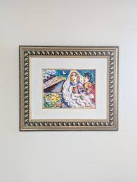 Vintage Framed "honeymoon" Embellished Serigraph by Zamy ...