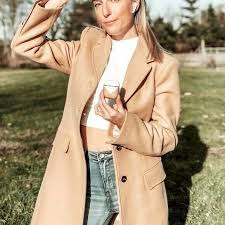 Zara Women Manteco Wool Blend Buttoned Coat Light Camel 8329 ...