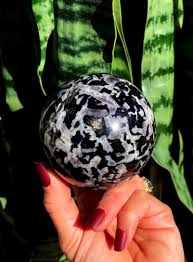 Merlinite Sphere W/ Stand - Aka Indigo Gabbro - Yin and Yang ...