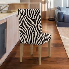 Xoenoiee Brown Zebra Stripe Print Stretch Dining Room Chair ...