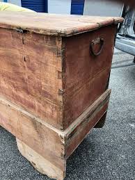 Antique Continental 1800's Carved Painted Chest on Wood ...