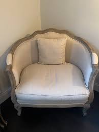 Wisteria Linen Bucket Chair Hygge Shabby Chic Gustavian ...