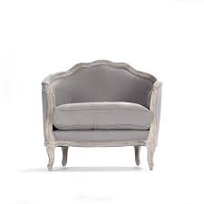 Zentique Maison Love Chair Limed Grey Oak and Grey Linen