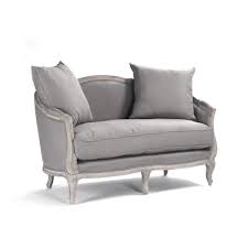 Amazon.com: ZENTIQUE Maison Settee, Grey Linen : Home & Kitchen